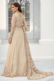 Festive Floral Embroidered Skin Beige Net Dress