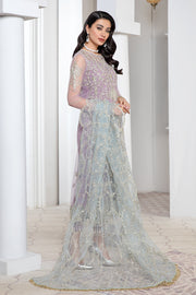 Lilac Sequins Embroidered Net Dress for Elegant Occasions