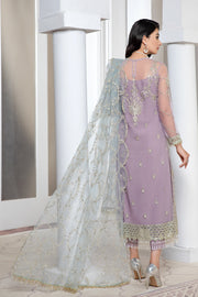 Lilac Sequins Embroidered Net Dress for Elegant Occasions
