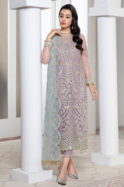 Lilac Sequins Embroidered Net Dress for Elegant Occasions