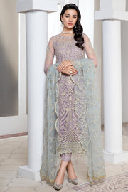 Lilac Sequins Embroidered Net Dress for Elegant Occasions