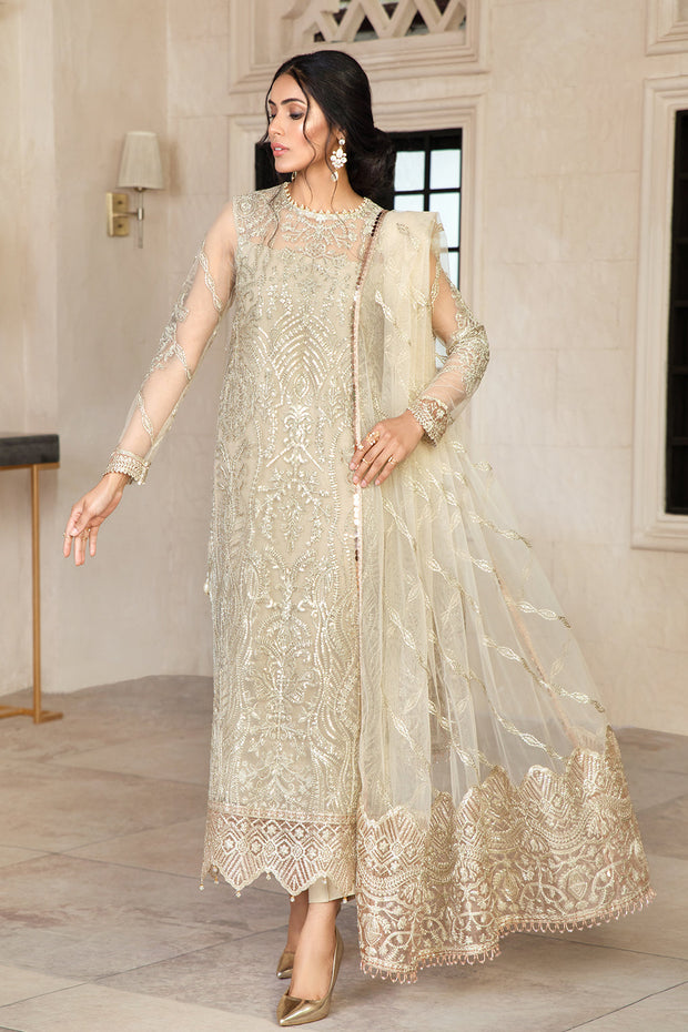 Elegant Sequins Embroidered Net Dress in Classic Color