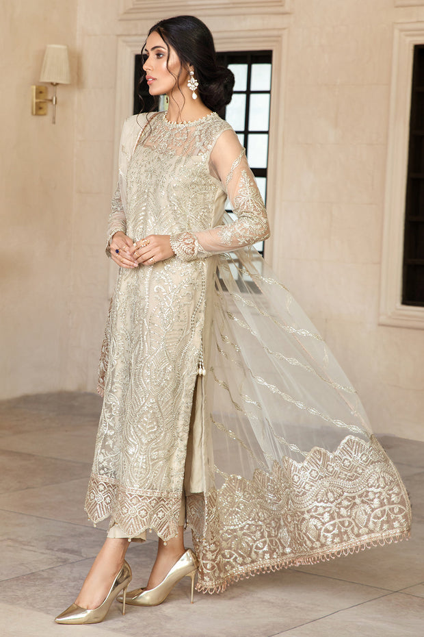Elegant Sequins Embroidered Net Dress in Classic Color