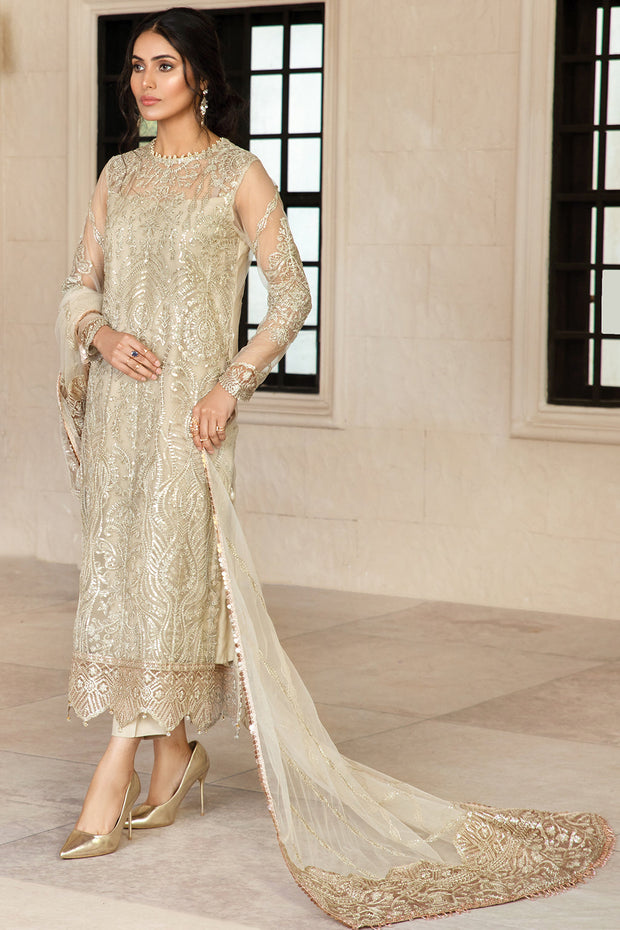Elegant Sequins Embroidered Net Dress in Classic Color