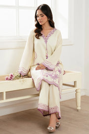 Embroidered Cotton Shirt And Trouser Set 6E61