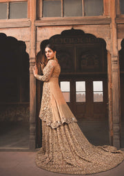 Exquisite Pakistani Designer Bridal Dress in Rich Gold