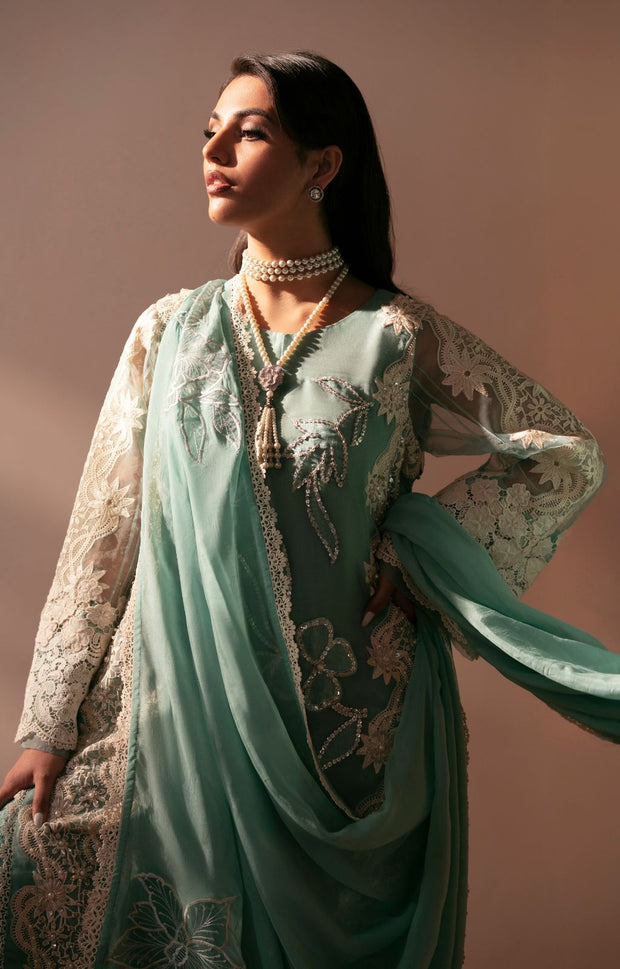 Ember: Exquisite Pakistani Party Dress with Floral Embroidery