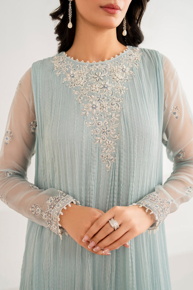 Ivory Embroidered Shirt and Beaded Dupatta