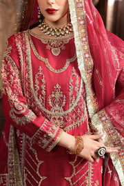 Ruby Red Pakistani Bridal Suit with Heavy Embellishments