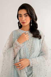 Hand-Embellished Chiffon Shirt with Pearls