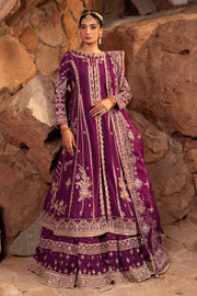 Deep Violet Pakistani Bridal Dress with Heavy Embellishments