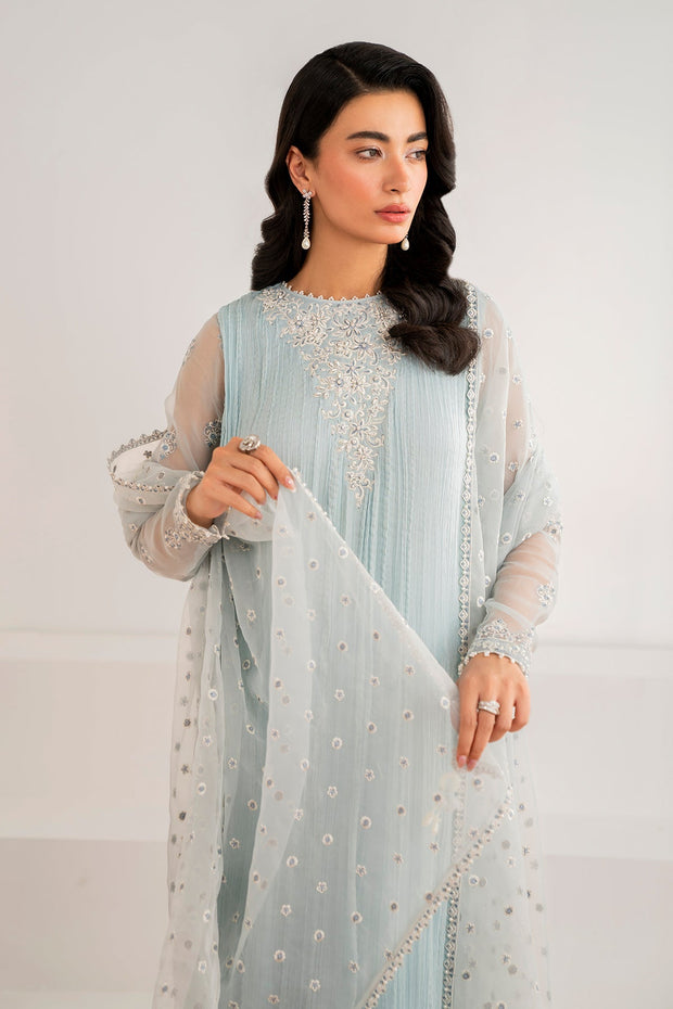 Elegant Ivory Chiffon Shirt and Trousers