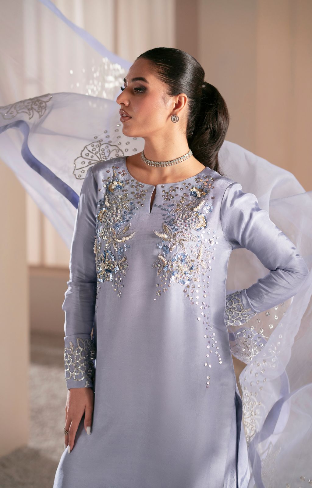 Stunning Crimson Pakistani Party Dress for Elegant Occasions