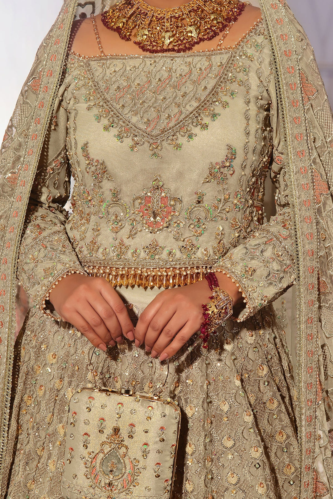 Exquisite Pakistani Bridal Dress with Heavy Embroidery and Sequin