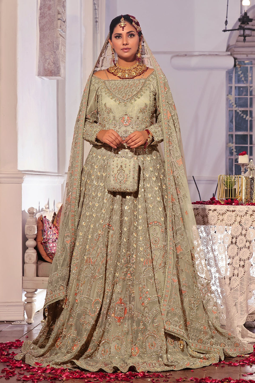 Exquisite Pakistani Bridal Dress with Heavy Embroidery and Sequin