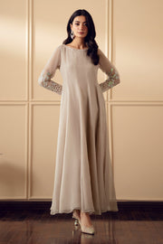 Embroidered Ivory Chiffon Ensemble