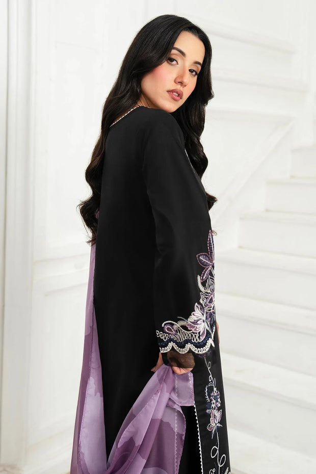 Embroidered Cotton Shirt And Trouser Set With Dupatta