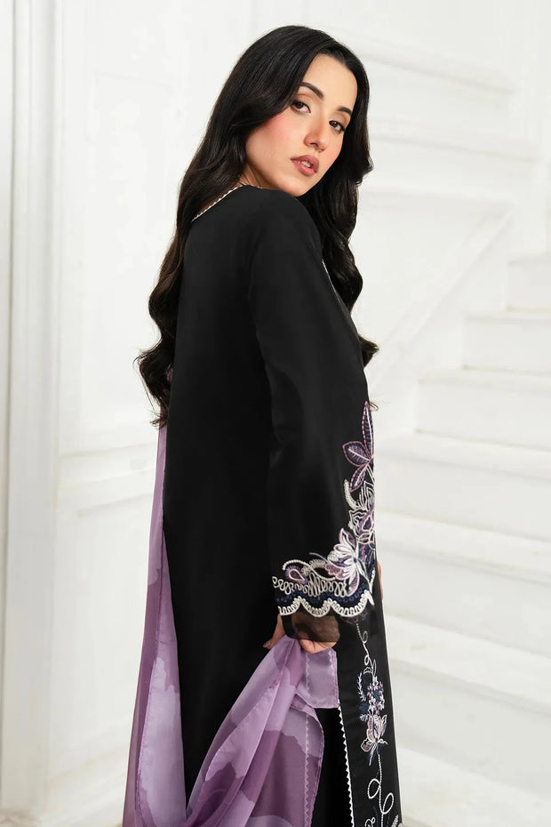Embroidered Cotton Shirt And Trouser Set With Dupatta