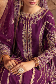 Deep Violet Pakistani Bridal Dress with Heavy Embellishments