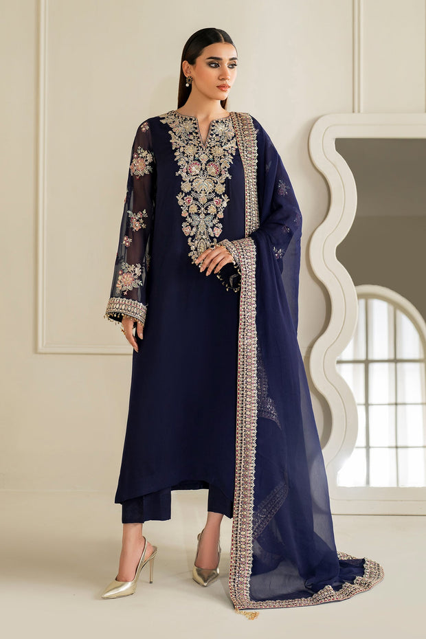 Embroidered Chiffon Shirt and Trouser Set