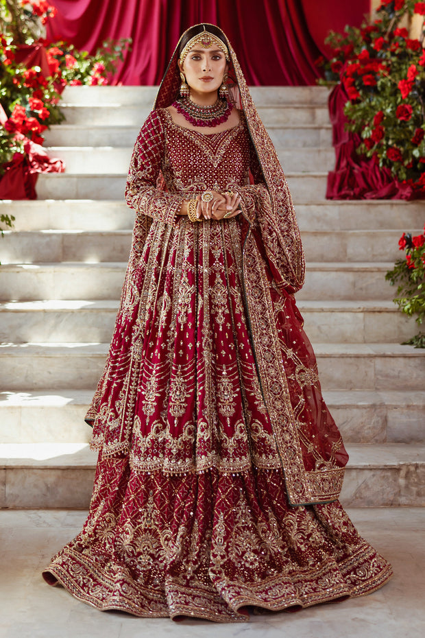 Lavishly Embellished Pakistani Bridal Dress with Lehenga & Dupatt