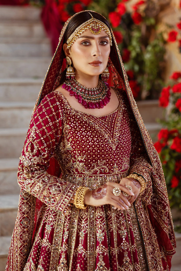 Lavishly Embellished Pakistani Bridal Dress with Lehenga & Dupatt