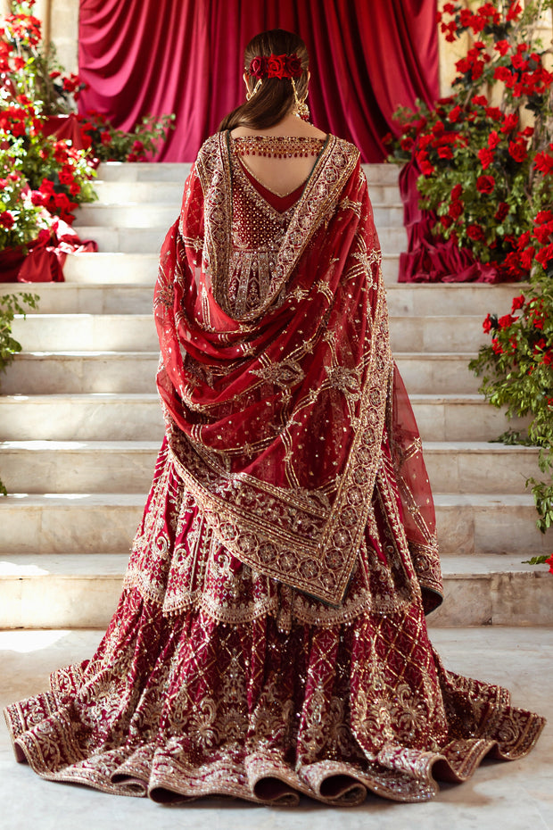 Lavishly Embellished Pakistani Bridal Dress with Lehenga & Dupatt