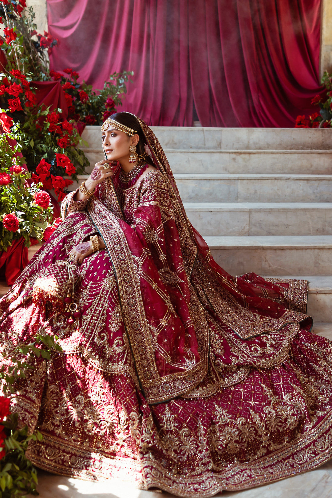 Luxuriously Embellished Pakistani Bridal Dress & Lehenga
