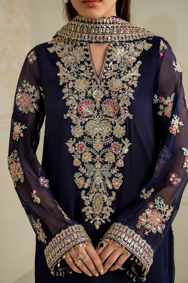 Embroidered Chiffon Party Dress Set