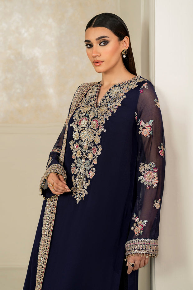 Embroidered Chiffon Shirt and Trouser Set