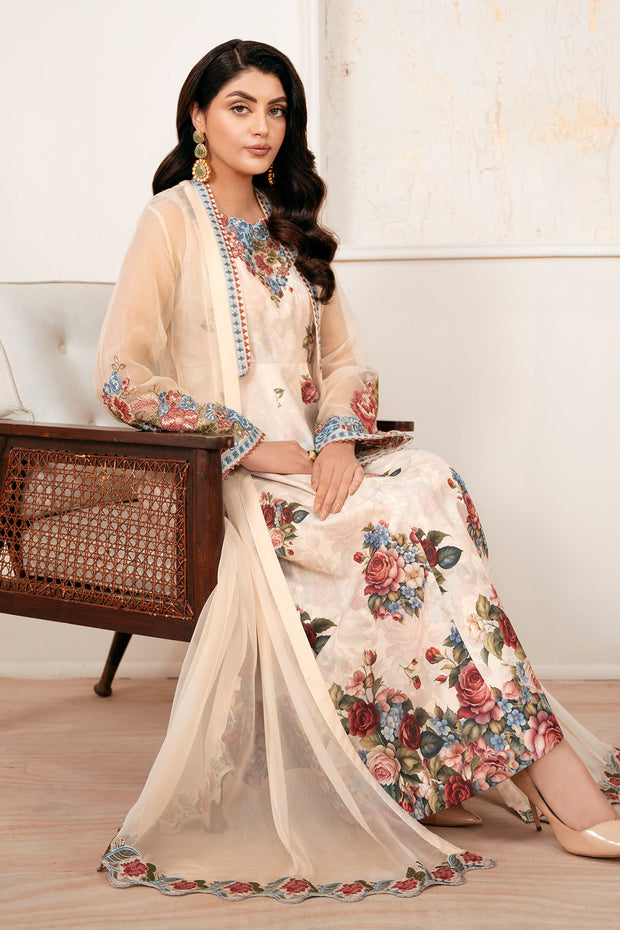 Elegant A-Line Dress with Dupatta