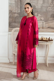 Embroidered Cotton Shirt And Trouser Set With Dupatta 98Aa