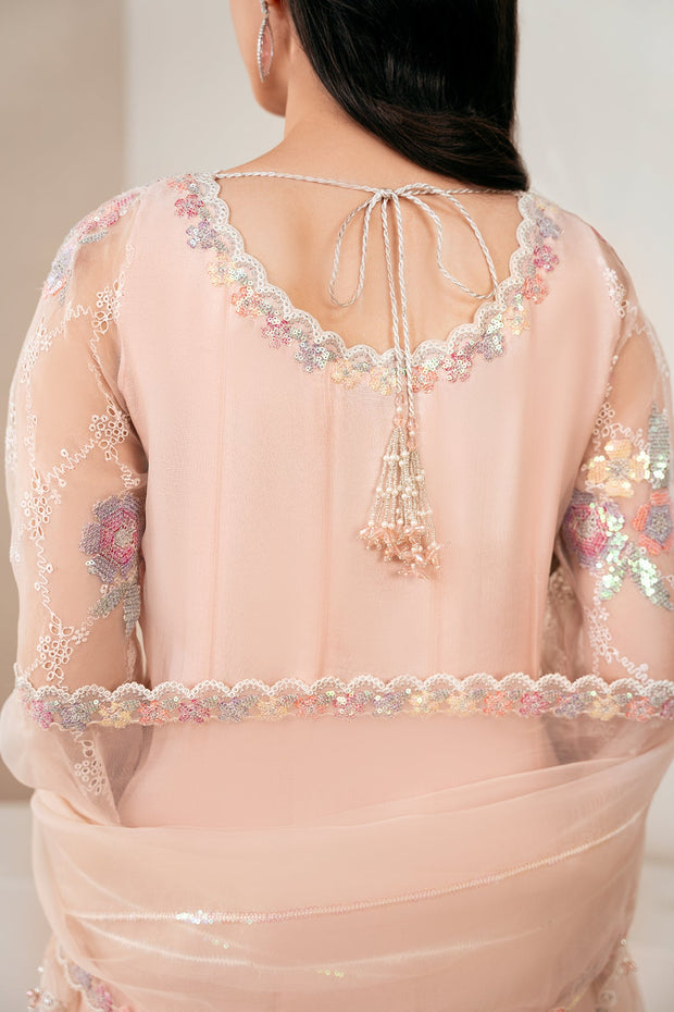 Luminous Chiffon Dress with Matching Trousers