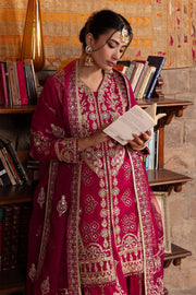 Berry Pink Pakistani Bridal Dress with Heavy Embellishments