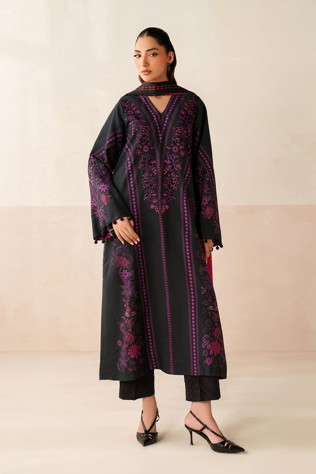 Embroidered Organza Neckline Dress