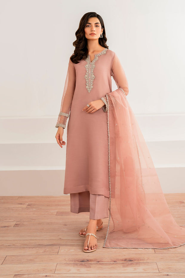 Chiffon Embroidered Dress with Dupatta