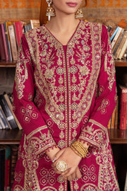 Berry Pink Pakistani Bridal Dress with Heavy Embellishments
