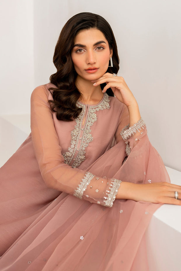 Chiffon Embroidered Dress with Dupatta
