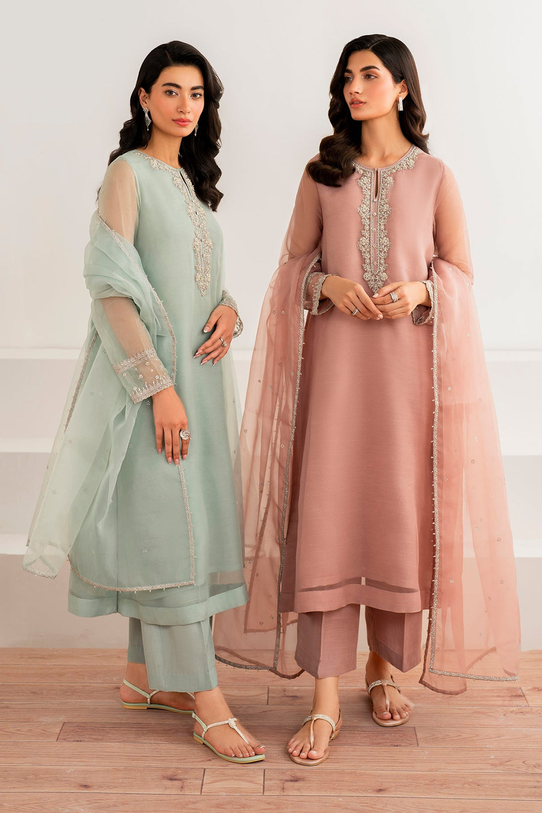 Organza Dupatta with Embroidered Shirt