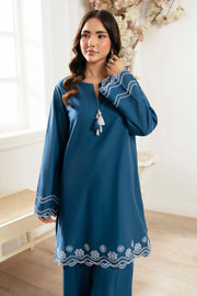 Embroidered Cotton Shirt And Trouser Set 6E61