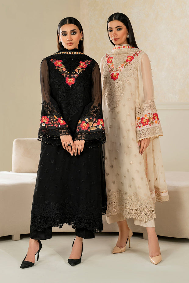Coordinated Embroidered Chiffon Dupatta Ensemble
