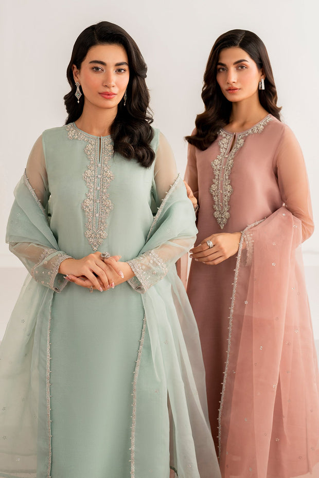 Hand-Embroidered Chiffon Shirt Ensemble
