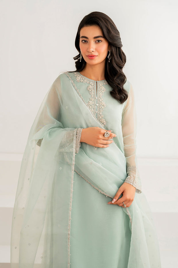 Hand-Embroidered Chiffon Shirt Ensemble