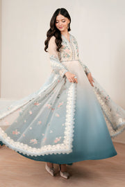 Chiffon Frock with Embroidered Bodice and Sleeves