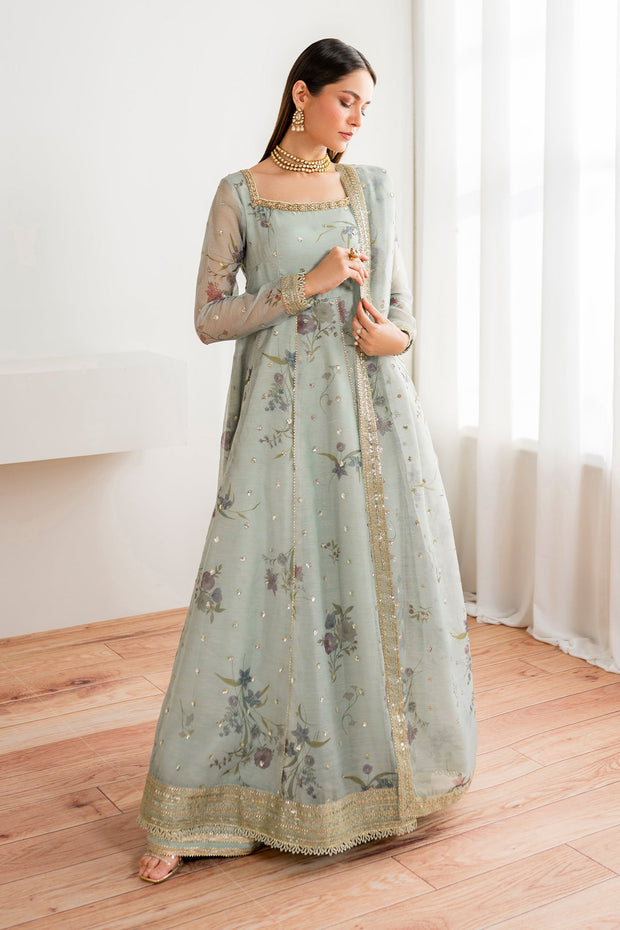 Floral Sequin Cotton Patti Frock