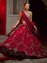 Exquisite Pakistani Designer Bridal Dress in Raw Silk
