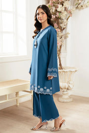 Embroidered Cotton Shirt And Trouser Set 6E61