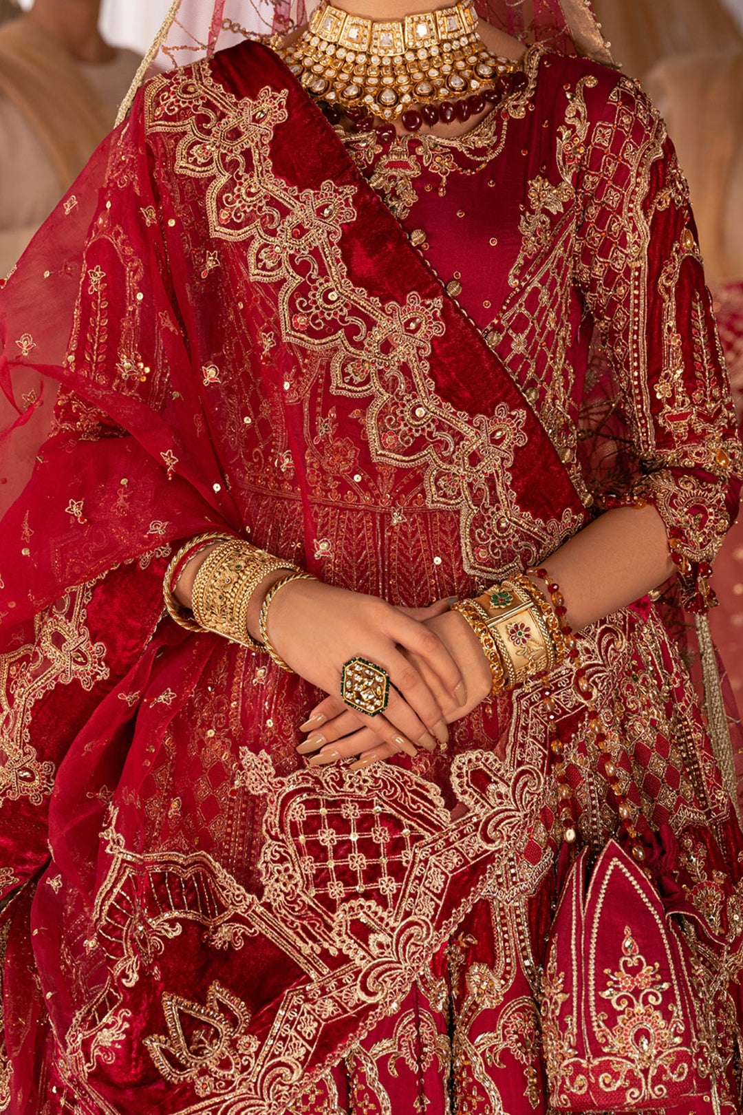 Fuchsia Red Pakistani Bridal Dress & Bridal Lehenga