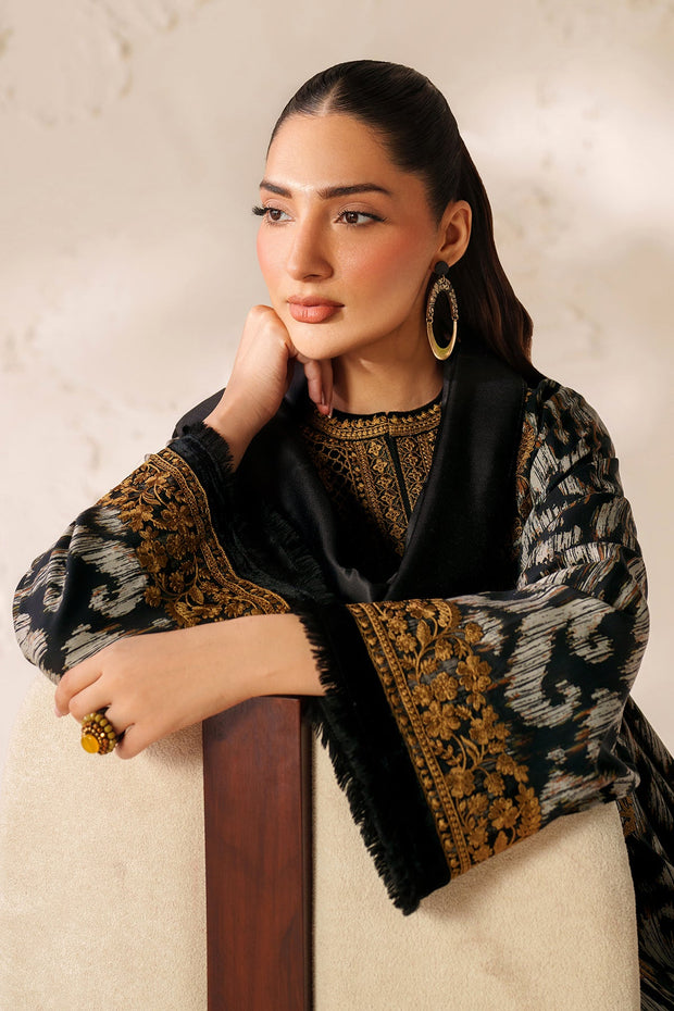 Viscose Silk Party Dress with Shawl