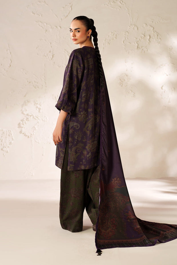 Digital Printed Silk Ensemble with Shawl